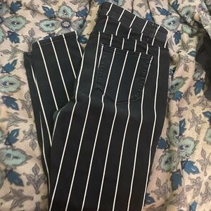 Striped skinny jeans
